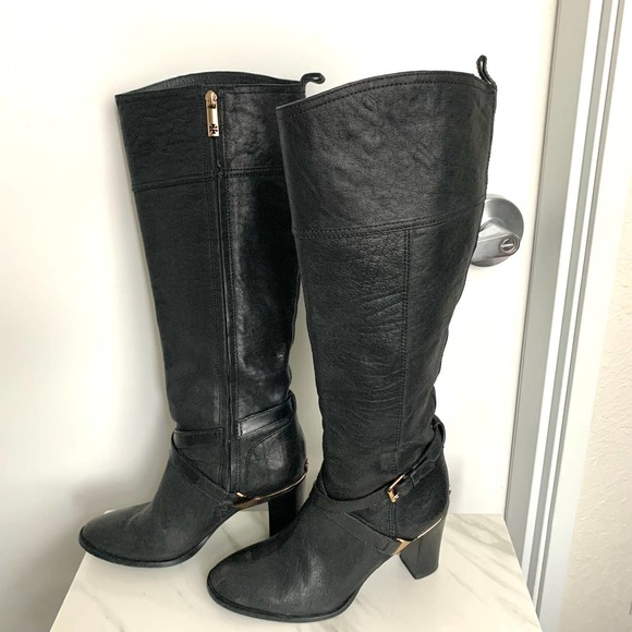 Tory Burch Shoes - TORY BURCH black tall riding boot boots heeled knee high sz 9 womens